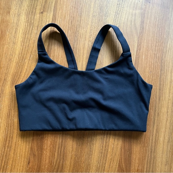Girlfriend Collective Black Lou V-Back Bra - Picture 1 of 4